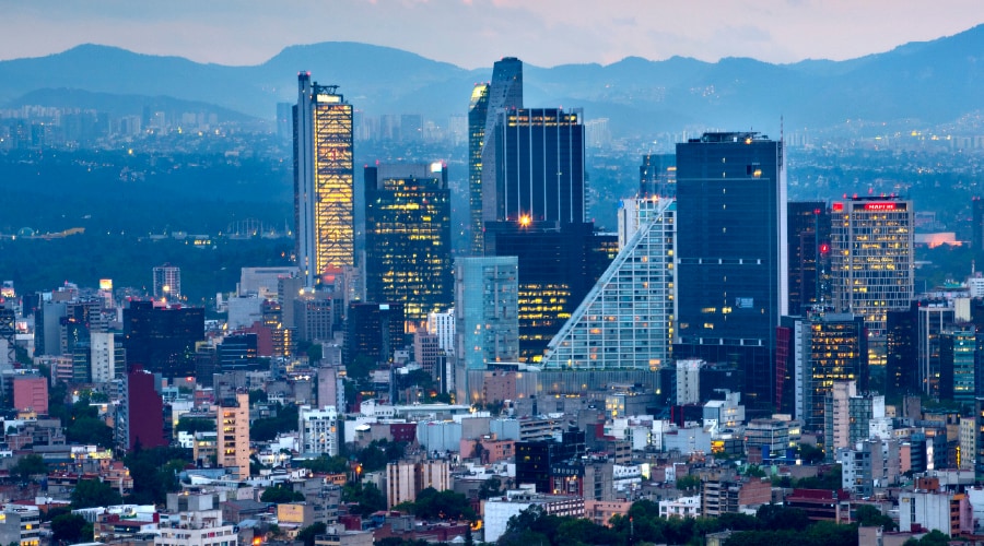 skyline of mexico city, mexico