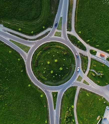 Aerial View of a Roundabout