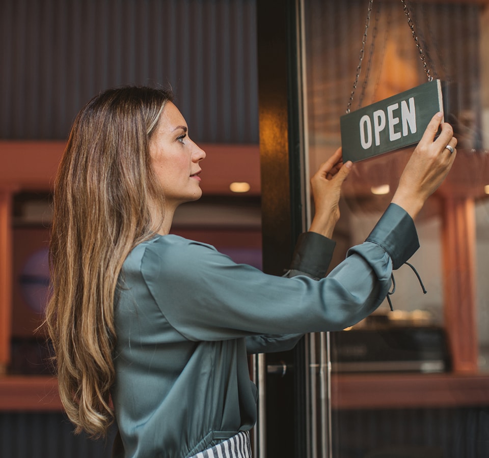 Woman opening business