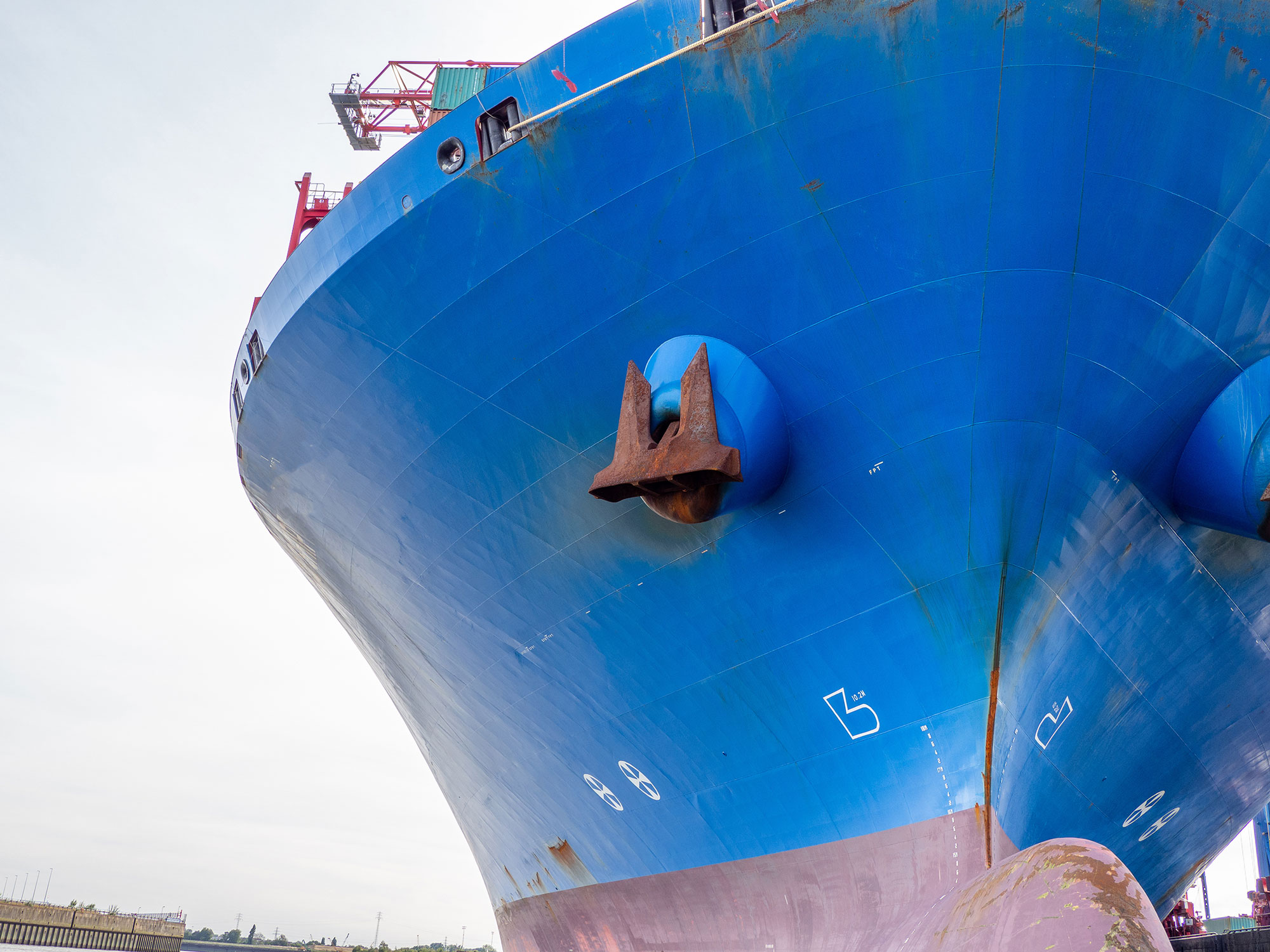 large ship making its way through water