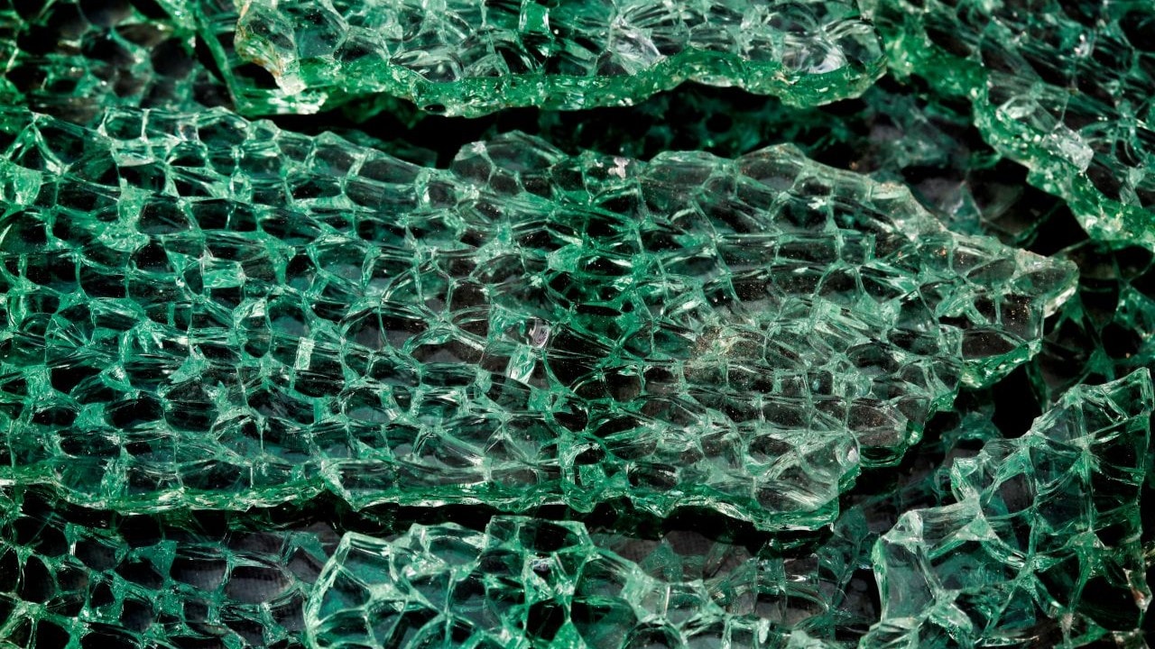abstract glass shattered green