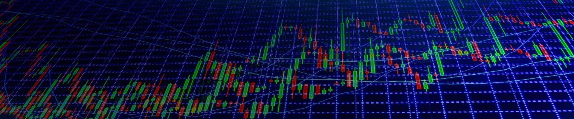 Blue graphic of currency volatility