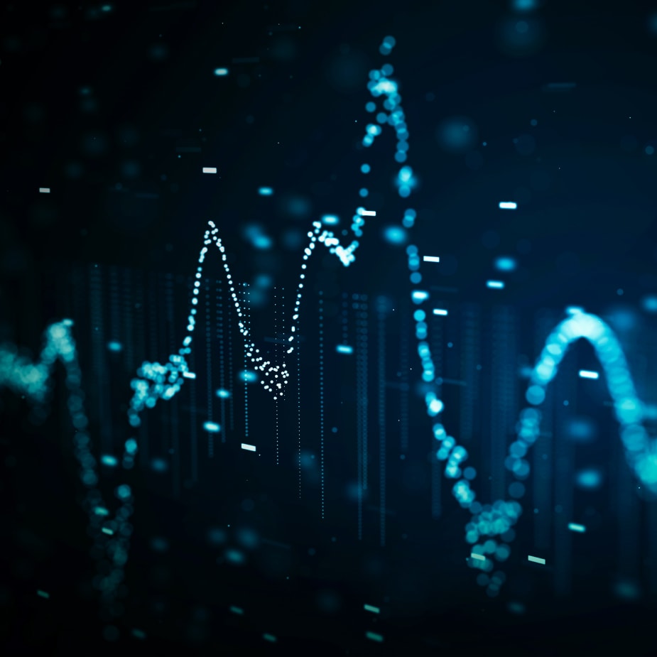 digital blue graph line