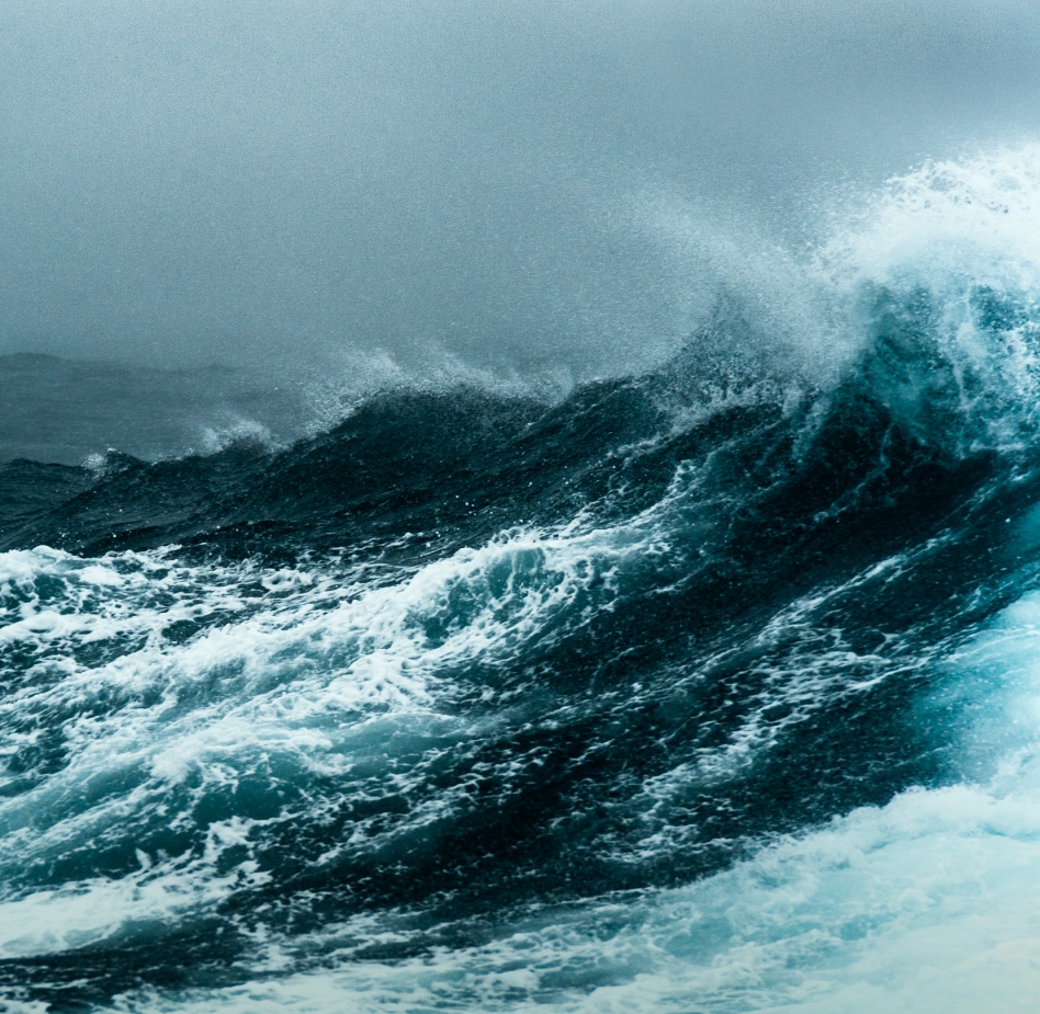 Wave crashing in the ocean.