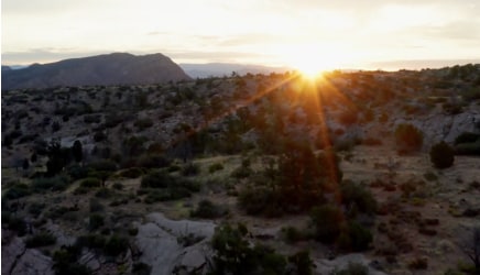 Morning breaking on a desert landscape.